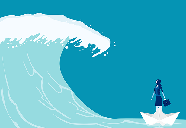 Stock illustration: Tidal wave