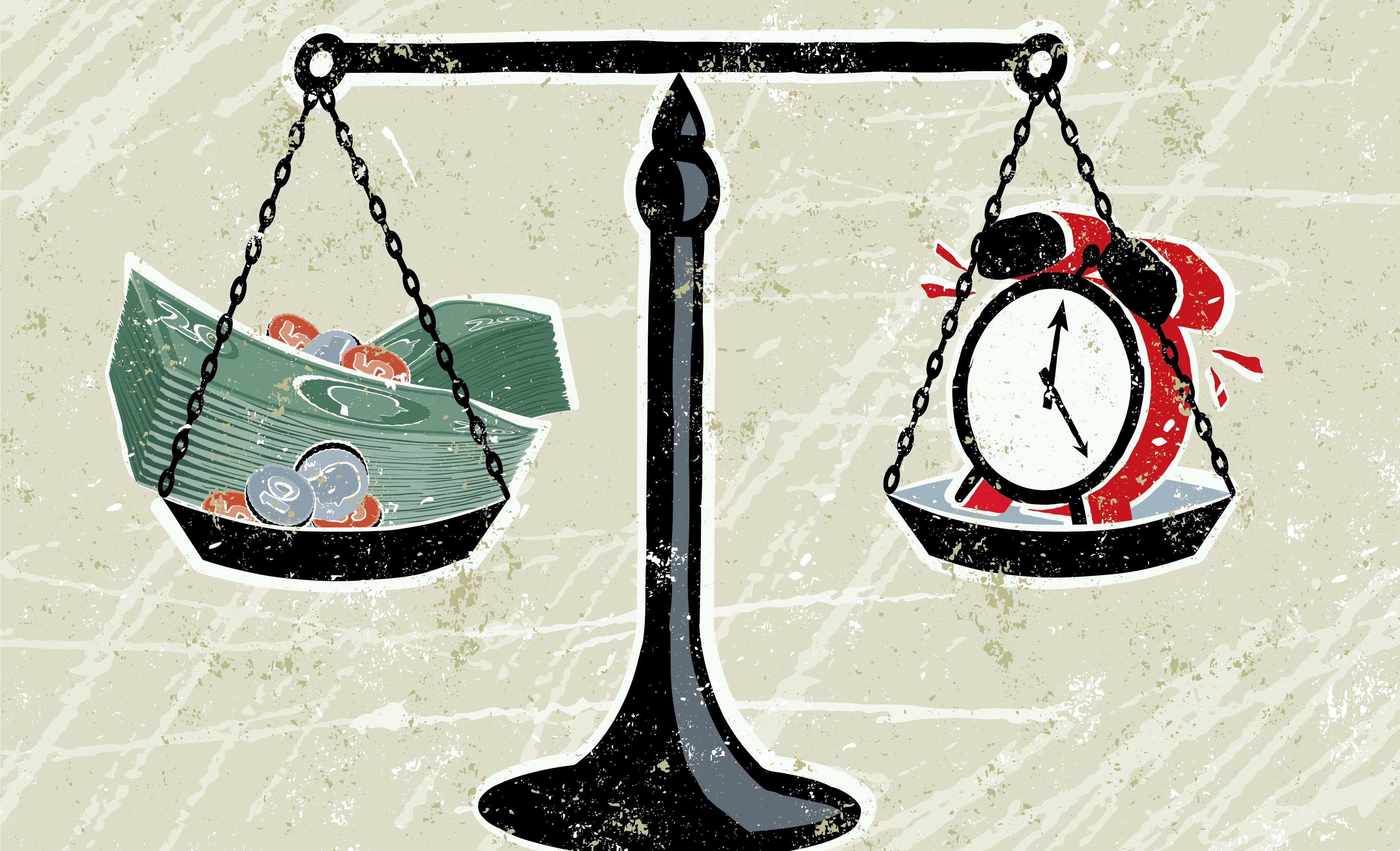 Stock illustration: Time vs money