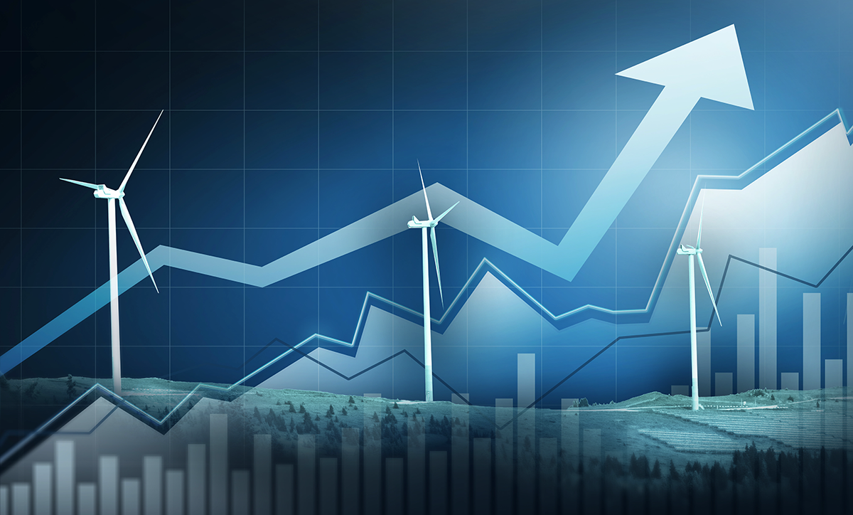 Stock illustration: Data on green energy