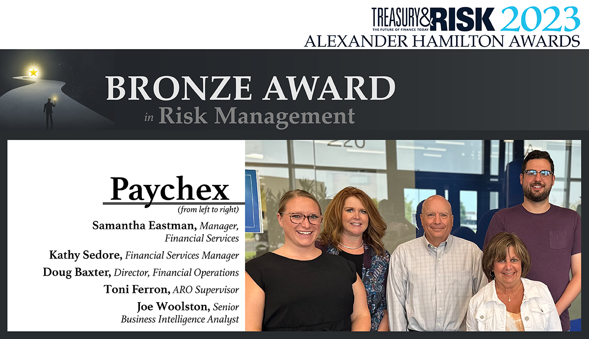 Paychex wins the 2023 Bronze Alexander Hamilton Award in Risk Management!