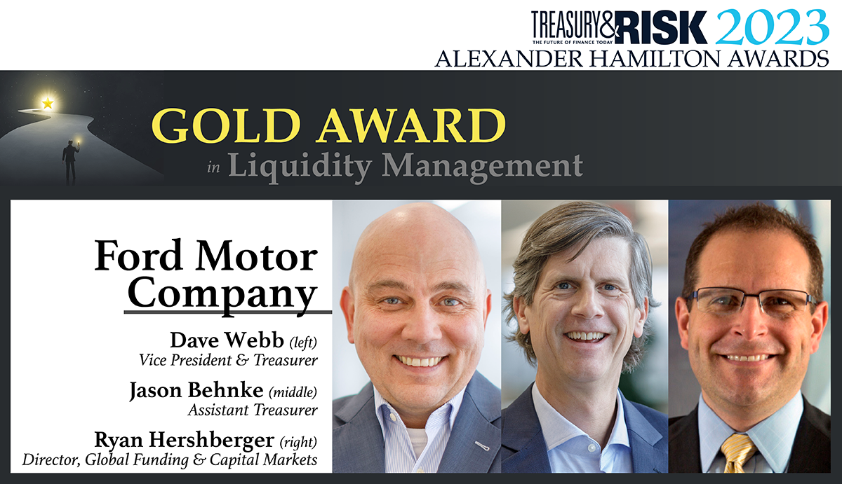 Congratulations to Ford, winner of the Gold Alexander Hamilton Award in Liquidity Management!