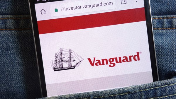 Vanguard investor homepage on a phone screen