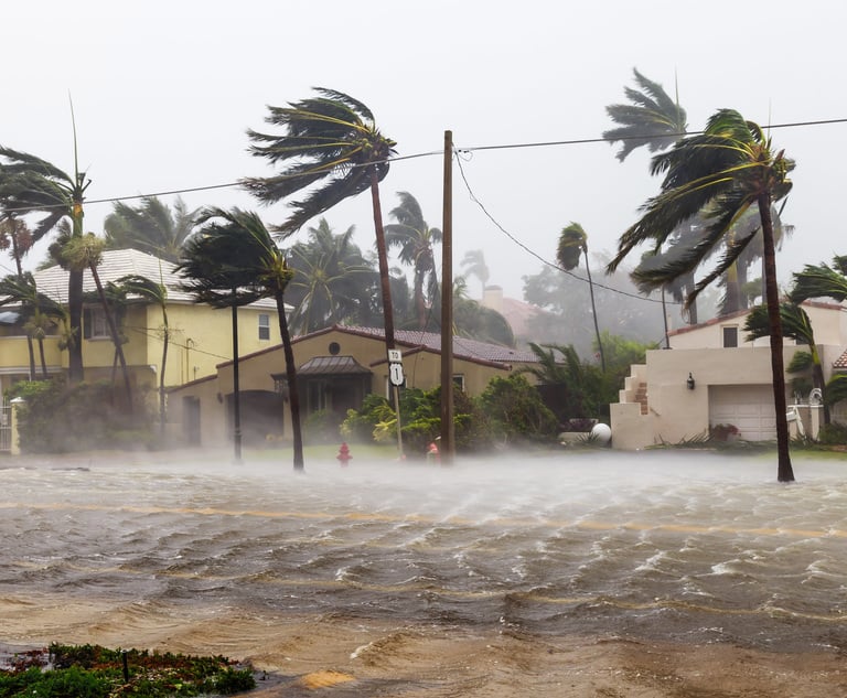  Flooded Las Olas Blvd. and Palm trees blowing in the winds during hurricane Irma. Credit: Satoshi Kina/Adobe Stock