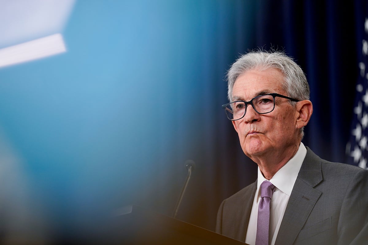 Photo: Jerome Powell, chair of the U.S. Federal Reserve, during a news conference following a Federal Open Market Committee (FOMC) meeting in Washington, D.C., on July 31, 2024. Photographer: Al Drago/Bloomberg.