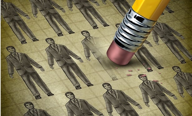Stock illustration: Businessman being erased