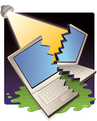 Cracked Computer