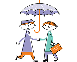 two men under an umbrella