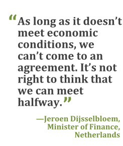 "As long as it doesn't meet economic conditions, we can't come to an agreement. It's not right to think we can meet halfway."