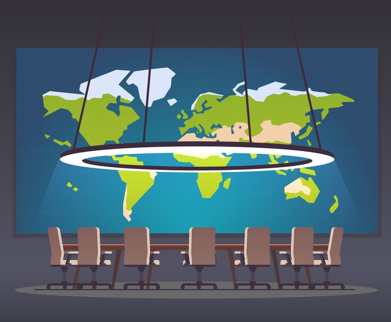 Stock illustration: Global conference room