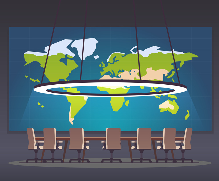 Stock illustration: Global conference room