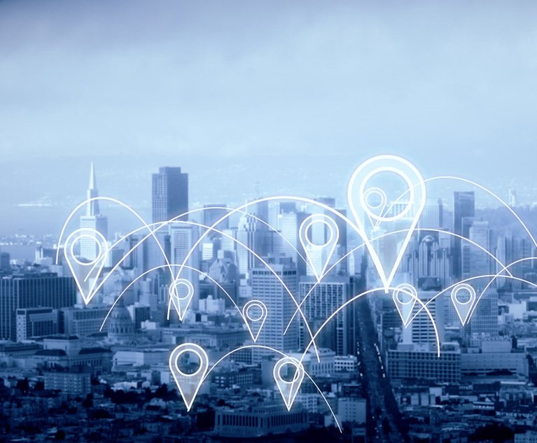 Stock illustration: City marked up with tech connectivity points. Credit: peshkova/Adobe Stock