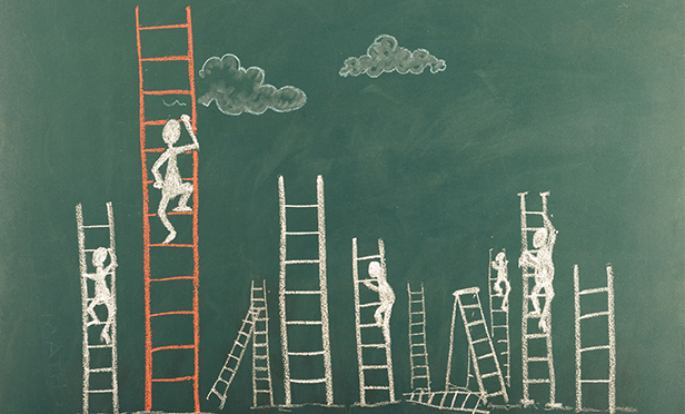 Stock illustration: People climbing ladders