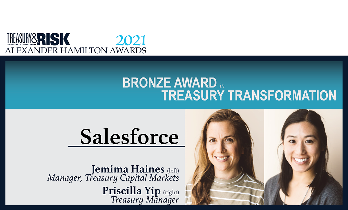 Salesforce wins the 2021 Bronze Alexander Hamilton Award in Treasury Transformation!