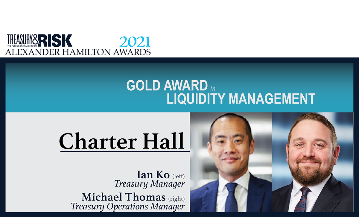 The 2021 Gold Alexander Hamilton Award in Liquidity Management goes to ... Charter Hall!