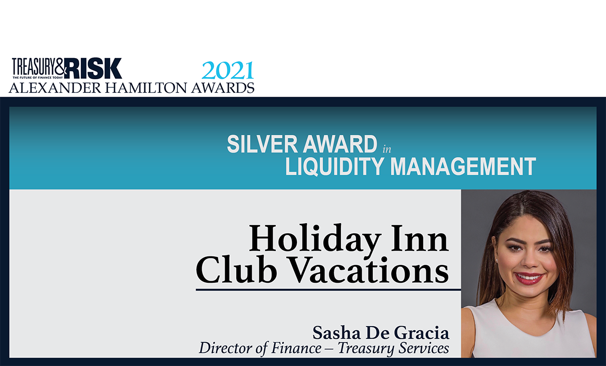 Holiday Inn Club Vacations wins the 2021 Silver Alexander Hamilton Award in Liquidity Management!