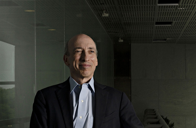 Photo: SEC chariman Gary Gensler at the SEC headquarters in Washington, D.C., on July 22, 2021. Photographer: Melissa Lyttle/Bloomberg