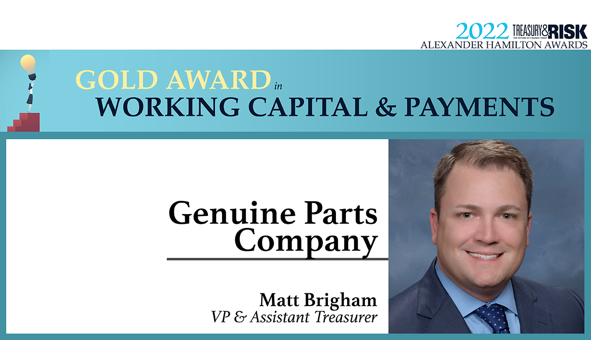 Congratulations to GPC for winning the 2022 Gold Alexander Hamilton Award in Working Capital & Payments!