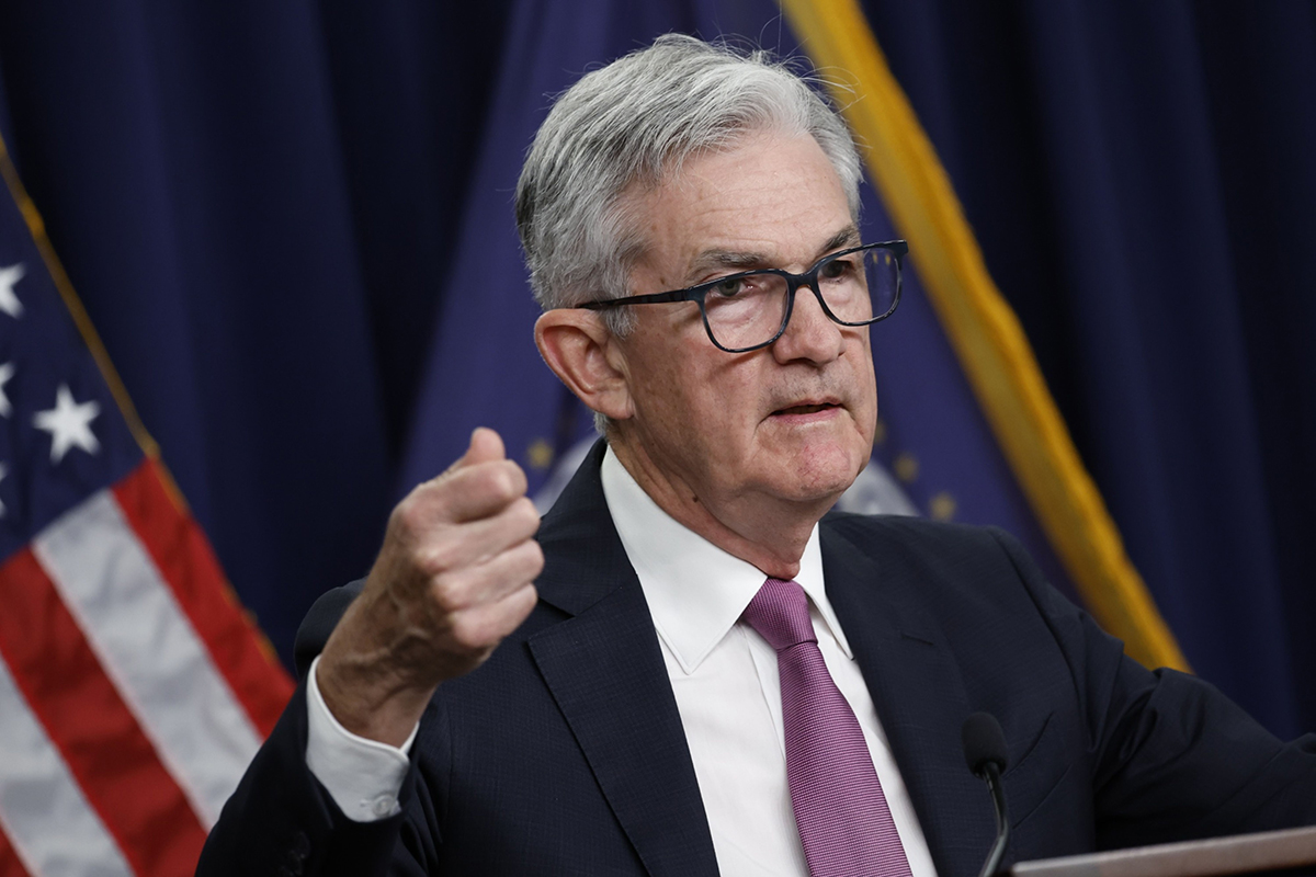 Photo: Jerome Powell, chairman of the U.S. Federal Reserve, speaks during a news conference following an FOMC meeting in Washington, D.C., on July 27, 2022. Photographer: Ting Shen/Bloomberg