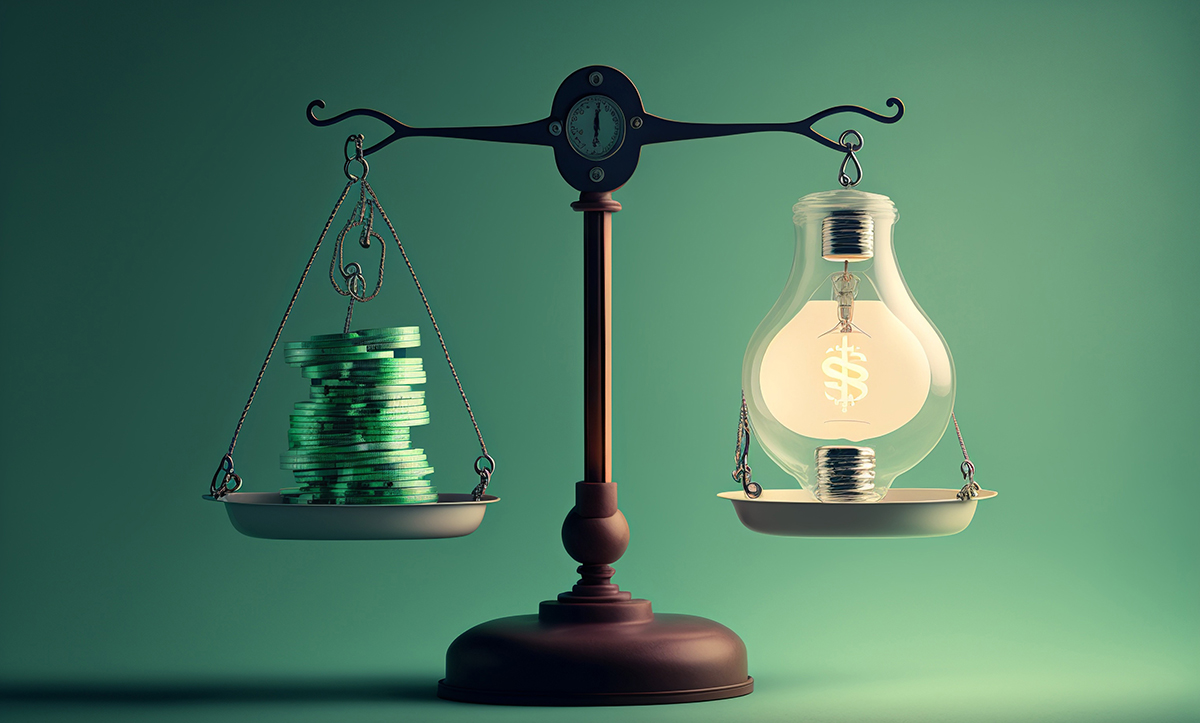 Stock illustration: Weighing money options. Credit: Deivison/Adobe Stock