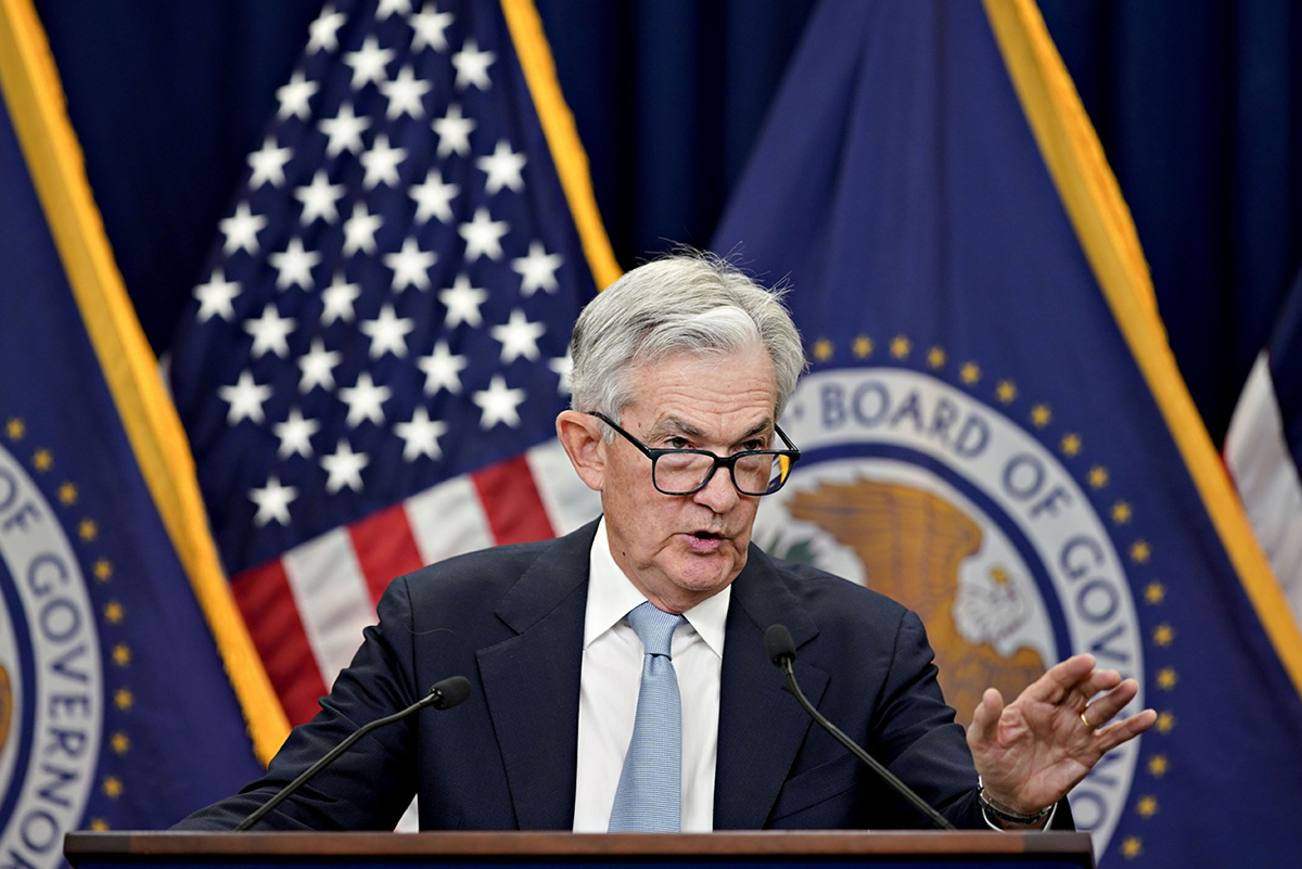 Photo: Jerome Powell, chairman of the U.S. Federal Reserve, speaks during a news conference following an FOMC meeting in Washington, D.C., on March 22, 2023. Photographer: Al Drago/Bloomberg