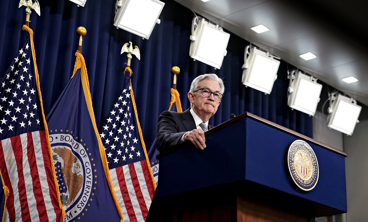 Photo: Jerome Powell, chairman of the U.S. Federal Reserve, during a news conference following an FOMC meeting in Washington, D.C., on May 3, 2023. Photographer: Al Drago/Bloomberg