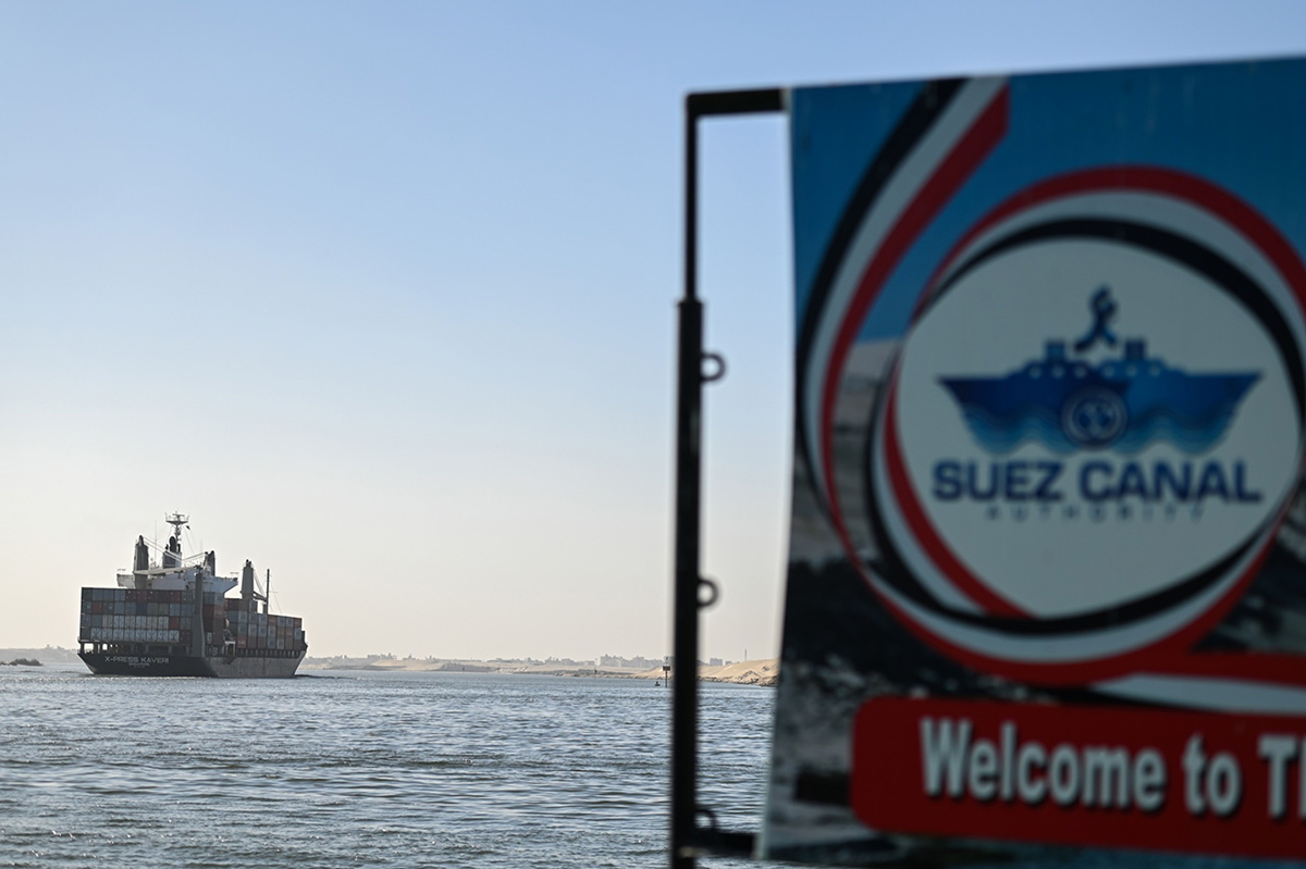 Photo: A ship transits the Suez Canal towards the Red Sea on January 10, 2024 in Ismailia, Egypt. (Photo by Sayed Hassan/Getty Images)