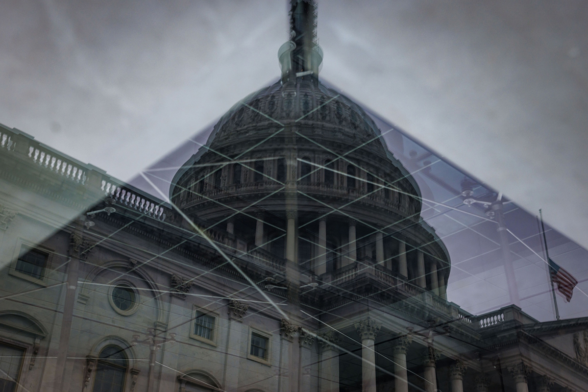 Photo: The U.S. Capitol building through a reflection in Washington, D.C., on September 29, 2023.