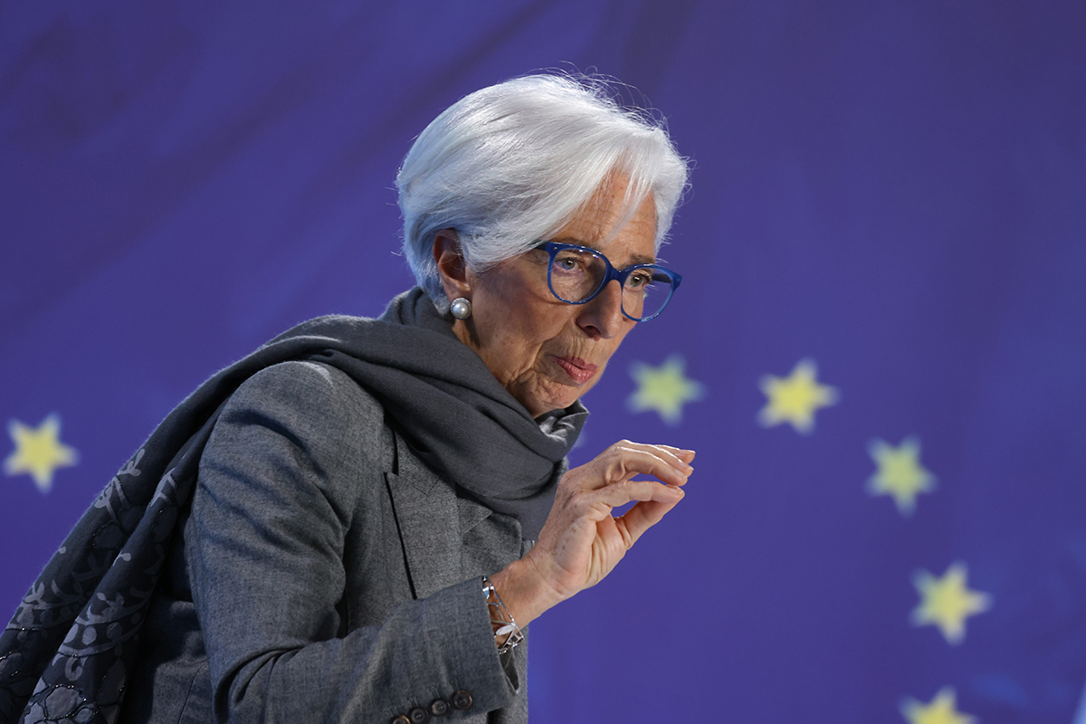 Photo: Christine Lagarde, president of the European Central Bank (ECB), at a rates decision news conference in Frankfurt, Germany, on December 14, 2023. Photographer: Alex Kraus/Bloomberg.