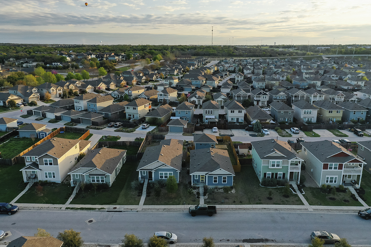 Photo: Single family homes in San Marcos, Texas. Photographer: Jordan Vonderhaar/Bloomberg.