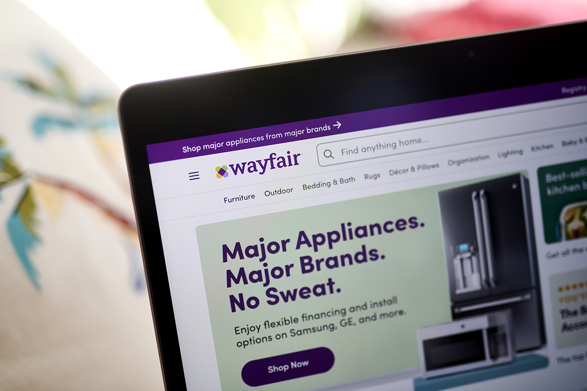 Photo: The Wayfair Inc. website on a laptop computer arranged in Saint Thomas, Virgin Islands, on February 18, 2021. 