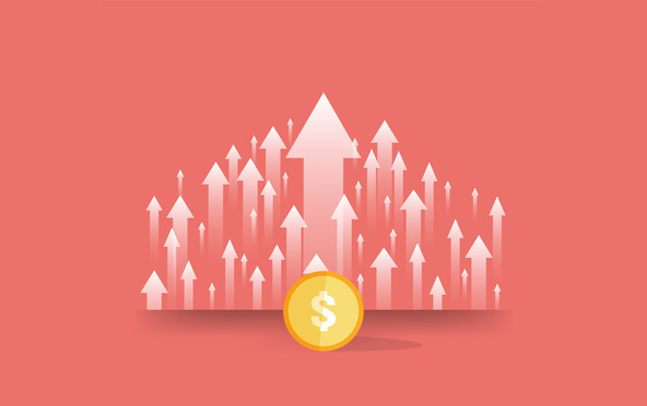 Stock illustration: Rising salaries. (Credit: 200dgr/Shutterstock.com)