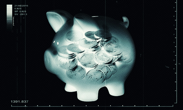 Stock illustration: Transparent piggy bank