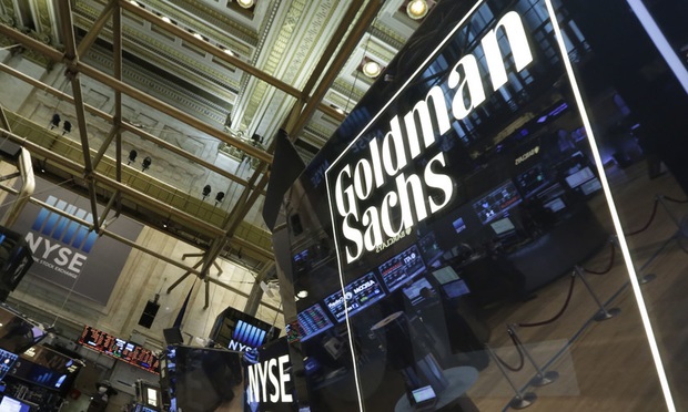 Photo: Goldman Sachs on New York Stock Exchange. Credit: Richard Drew/AP