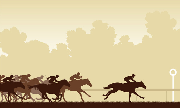 Stock illustration: Horse race