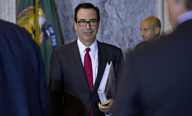 Steven Mnuchin, U.S. Treasury secretary, exits after a Financial Stability Oversight Council (FSOC) meeting at the U.S. Treasury in Washington, D.C., U.S., on Tuesday, Oct. 16, 2018. Photographer: Andrew Harrer/Bloomberg