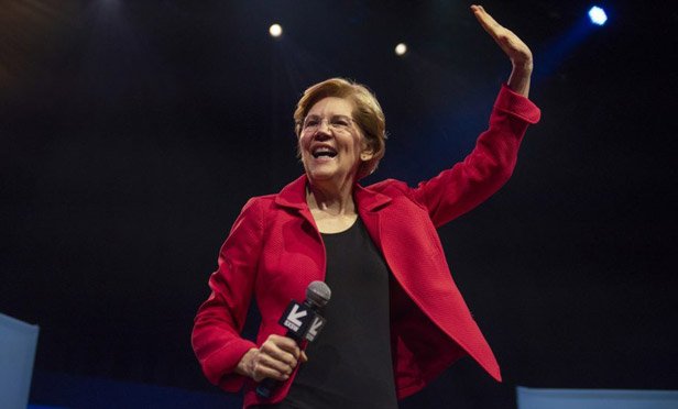 Sen. Elizabeth Warren campaigning for president in 2019-2020
