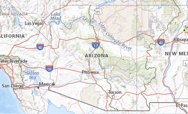 A map of Arizona